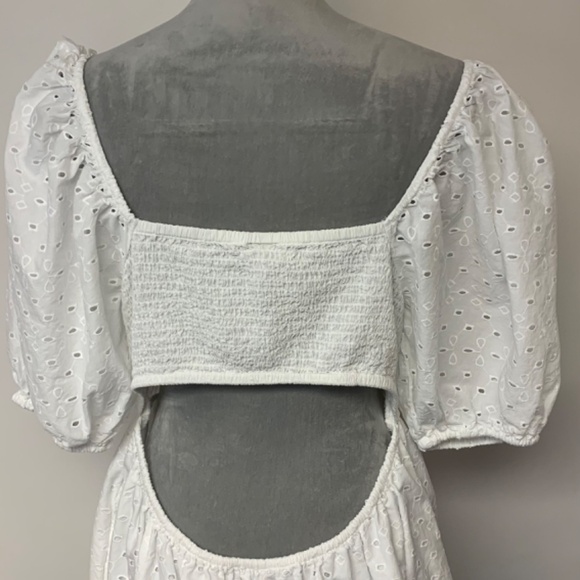 A.New Day dress SZ L eyelet girlhood core feminine cottagecore puff sleeves - Picture 4 of 9